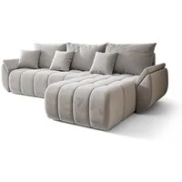 Luxusbetten24 Schlafsofa Designer Sofa Lenoa L in Samt, mit Stauraum und Schlaffunktion