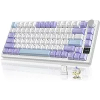 AJAZZ Ajazz AK820 Pro Gasket Mechanische Tastatur mit Kabel/kabellos Gaming-Tastatur (TFT Bildschirm, beleuchtet RGB, Schalldümpfende Foam für Win/Mac/PC)