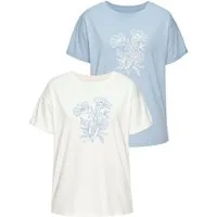 Vivance T-Shirt mit Frontdruck (2er-Pack) aus hochwertiger Bio-Baumwolle
