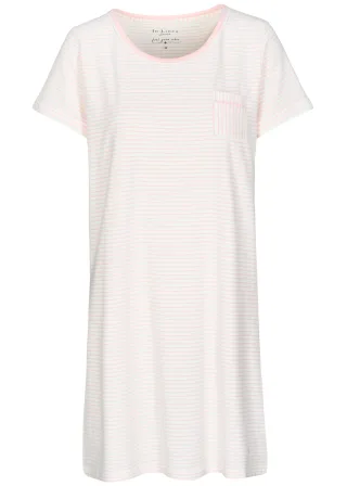 IN LINEA - Da.-Sleepshirt rose stripe - Gr. - 38