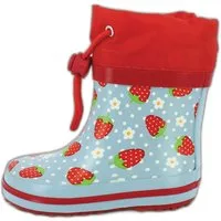 Beck Kleinkinder Gummistiefel Erdbeere Gummistiefel (wasserdicht, für trockene Füße bei Regen und Matschwetter) Naturkautschuk, flexible Laufsohle, herausnehmbare Einlegesohle