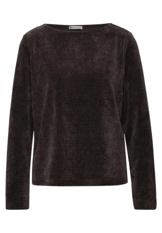Street One - Shirt mit U-Boot-Ausschnitt braun - Gr. - 42