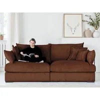 Home affaire Big-Sofa Casa XL, B: 190 cm, 4 Zierkissen, Mega-Sofa, in Cord oder Chenille-Struktur, Federkern