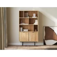 Beautysofa Bücherregal Evron mit 4 offene Regalböden und 2 Unterschränke, hohe Metallbeine, Breite: 90 cm