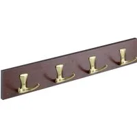 Hettich Garderobenleiste Hettich Garderobenleiste 4 Haken Holz 50 x 8 x 4,6