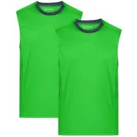 James & Nicholson Lauftop Doppelpack Sportliches Herren Lauf Top aus Funktionspolyester JN470 (Doppelpack, 2er-Pack) Feuchtigkeitsregulierendes Material