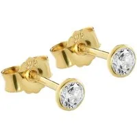 NKlaus Paar Ohrstecker Paar 3,5mm Ohrstecker Gelbgold 375 Gold Ohrringe 9 (Paar)