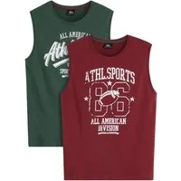 bonprix Shirttop (Packung, 2er) aus Baumwolle, ärmellos, im 2er-Pack, mit sportlichem Print