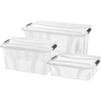 Siena Home Aufbewahrungsbox Anzio (Set, 3 St), Kunststoff, 100% recyclebar, 7 L, 14 L, 32 L