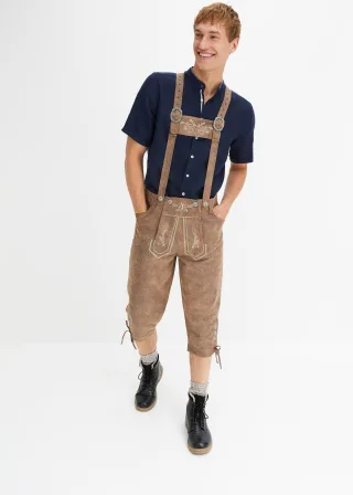 bonprix Regular Fit Trachtenhose aus Lederimitat, braun, Gr.48, Schöne Trachten-Kniebundhose aus LederimitatLederimitat