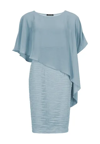 SWING - Cocktailkleid mit Überwurf indigo/silver - Gr. - 38