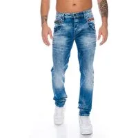 Cipo & Baxx Slim-fit-Jeans Herren Jeans hose mit modischem Design und Stretch Freizeithose mit farbigem Stoff an den Münztaschen