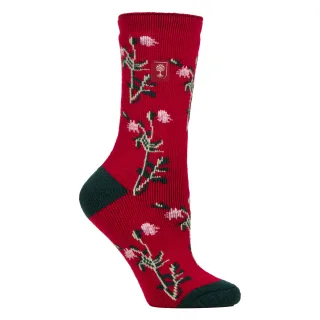 Damen Thermosocken | Dünne Socken mit floralem Muster aus Fleece