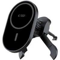 TECH PROTECT Handy-Halterung MM15W-V6, (Autohalterung mit Ladefunktion und Zubehör, MagSafe Lüftungshalterung mit 15 W Ladefunktion)