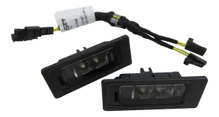 2x Original VW LED Kennzeichenbeleuchtung + CanBus Anschluss Adapter Kabel #3AF