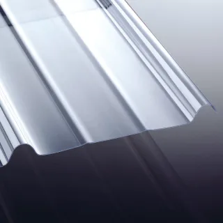PVC Lichtplatte | NOVAKLAR | Siegener Profil | Spundwand | 283/29 | 1,2 mm | Breite 890 mm | Glatt | glasklar