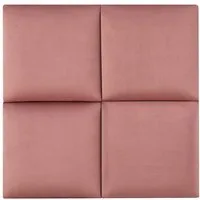 neu.haus Wandpolster, (Set, 4 Stück), »Carpino« Wandkissen Samt 30 x 30 cm Rosa