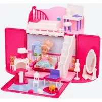 Spectrum Puppenhaus Puppe mit faltb. Puppenhaus 21,5 x 13,5 x 25,5 cm