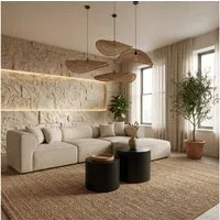 WILLIAMSPACE Couchtisch Lazio runder 2er-Set, Nesting Tische im Trend-Design (2er-Set), Maße ca 1.: B48 x T48 x H38cm/Maße ca 2.: B38 x T38x H32 cm