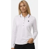 U.S. Polo Assn. Poloshirt USDaance Damen Langarm - Longsleeve Polo aus Baumwolle Langarm Poloshirt mit Knopfleiste und Logostickerei