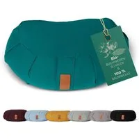 #DoYourYoga Yoga Bolster Zafu Halbmondkissen Ganesh, 100% Baumwolle Bio Bioweizenschalenfüllung 45x30x14 Yoga Meditation