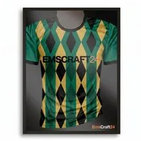 EmsCraft24 Bilderrahmen Trikotrahmen Schwarz 63 x 83 cm mit Trikot Bügel Halterung EmsCraft24