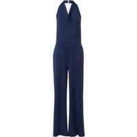 Les Lunes Jumpsuit PENNY Overall Jersey Wide Leg Neckholder PENNY Overall, Wasserfall Ausschnitt, Jersey, weites Bein