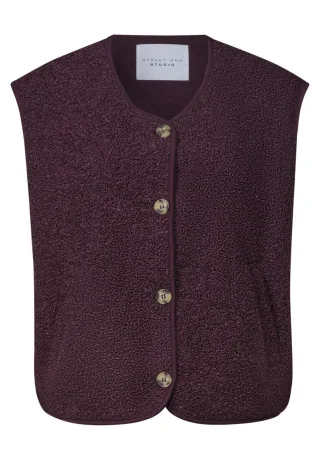 Street One - Teddy-Weste mit Knöpfen violet - Gr. - 38