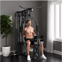 SPORTNOW Kraftstation mit Latzug- & Butterflystange, 10 Gewichtsblöcke (Multifunktionale Fitnessstation, 1-tlg., Fitnessgerät), mit 45 kg Gewichtsblöcken für Zuhause, Schwarz