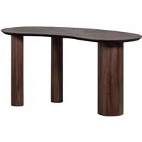 WOOOD Schreibtisch Sun aus Teakholz mit organischer Form und Standfuß 150x62x76 cm, Einfach zu montieren, sichtbare Maserung