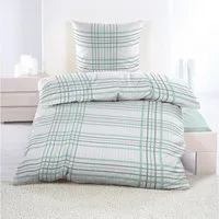 Casa Colori Bettwäsche Casa Calori, Seersucker, 2 teilig, Streifenmuster weiß mint grau