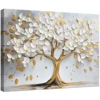 Wallarena Leinwandbild Blumen Beige Wandbild Wohnzimmer, Blumen, 40x30x2cm