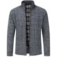 Allthemen Cardigan mit Stehkragen Herren Strickjacke mit reißverschluss