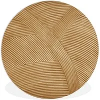 MuchoWow Gemälde Struktur - Natur - Kunst - Rattan, Fotodruck (1 St), Kreis Wanddekoration, Rundes Wandbild, 30x30 cm
