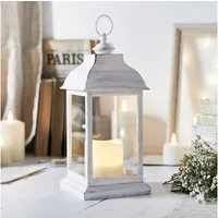 Lights4fun LED Laterne Weiße Trentham LED Laterne