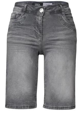 CECIL - Casual Fit Jeansshorts mid grey used wash - Gr. - 26