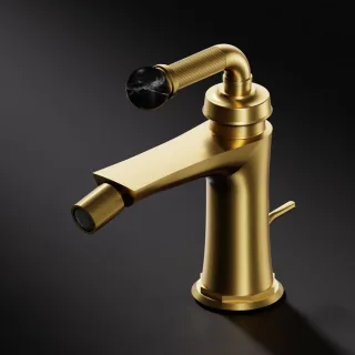 Steinberg Serie 355 Bidet-Einhebelmischer, Gold gebürstet / Nero Marquina 355 1300 BG