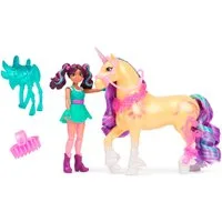 Spin Master Anziehpuppe Unicorn Academy - Ava & Einhorn Leaf, mit echter Mähne