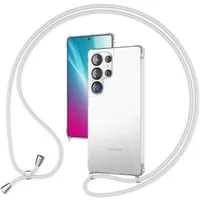 Nalia Smartphone-Hülle Samsung Galaxy S25 Ultra 17,5 cm (6,9 Zoll), Hangit / Klare Umhängehülle / Verstellbares Handyband / 160cm Kette