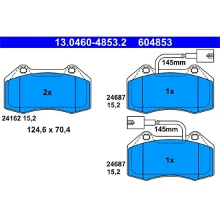 ATE Bremsbel?ge vorne Abarth 500 Grande Punto Alfa Romeo Mito 1,4