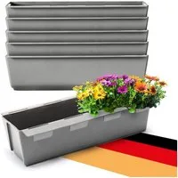BigDean Blumenkasten Paletten-Einsatz zum Einhängen 37cm betongrau Pflanzkasten Europalett (Set, 6 St., Kasteneinsätze), Pflanzkasten-, Blumenkasten- Einsatz Paletten.