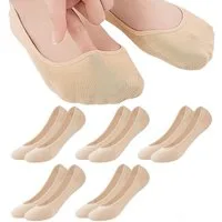 FOUORTUNATE-BEE Kurzsocken 5 Paar Damen Sneaker Socken unsichtbar rutschfest atmungsaktiv Für Sport Alltag Ballerina Schuhe Silikon Halt Größen 35-42