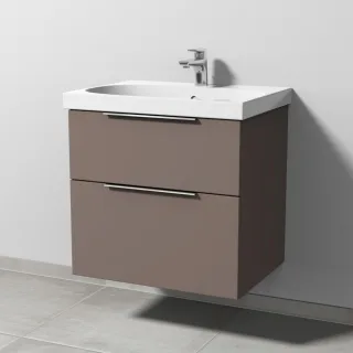 Sanipa 3way Waschtischunterbau zu Geberit Acanto Waschtisch mit 2 Auszügen, Taupe-Matt UP4161T
