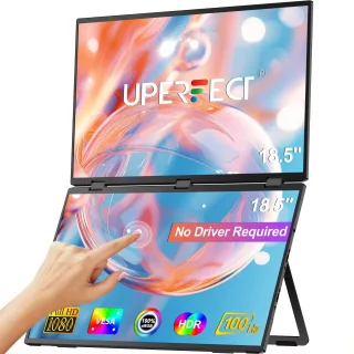 UPERFECT UStation Delta Max 18.5 Inch Folding Touchscreen Dual Screen Portable Monitor for Laptop Screen Extender 1920x1