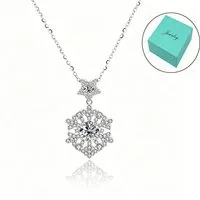 MOPUEA Silberkette 1 Karat Moissanit Silberkette 925 Silber Damen Schmuck (Schmuckset, 925 Silber Halskette mit 1 Karat Moissanit Anhänger), Hypoallergen, glänzend, langlebig, elegant, hautfreundlich