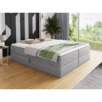 Sofnet Boxbett Base (mit zwei Bettkästen, Bonell-Matratze und Topper), Doppelbett, Polsterbett, Freistehendes Bett, Boxspringbett