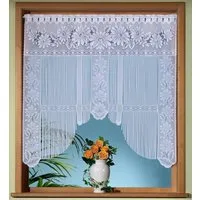 Weckbrodt Scheibengardine Emilia (1 St), Stangendurchzug, halbtransparent, Jacquard, Jacquard, Gardine, Fadengardine, floral, geblümt, HxB: 105x105, Store