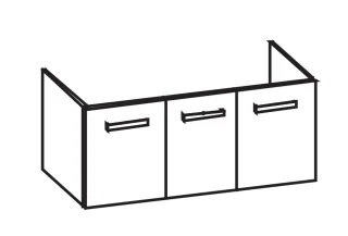 Artiqua 413 Waschtischunterschrank für iCon 124020, 124025 Weiß Hochglanz Select, 413-WU3T-K04-7160- 413-WU3T-K04-7160-125
