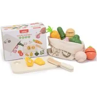 Esun Spielküche Holz Gemüse Schneideset für Kinder Kinderküche Spielküche Zubehör 22St, Geschenk für Mädchen Jungen ab 3 4 5 6 7 8 Jahre