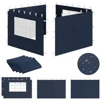 Zelsius Pavillonseitenteil Seitenwände für Pavillon 3x3 m, 4-teilig, Blau, Gartenzelt Seitenwand, UV-Schutz & UPF-Wert: 30